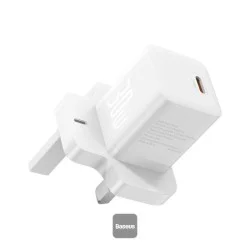 Os-Baseus Gan5 Fast Charger(Mini) 1C 30W Uk Moon White
